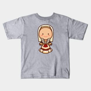 Cute Italian Sardinia Woman with Traditional Dress Kids T-Shirt